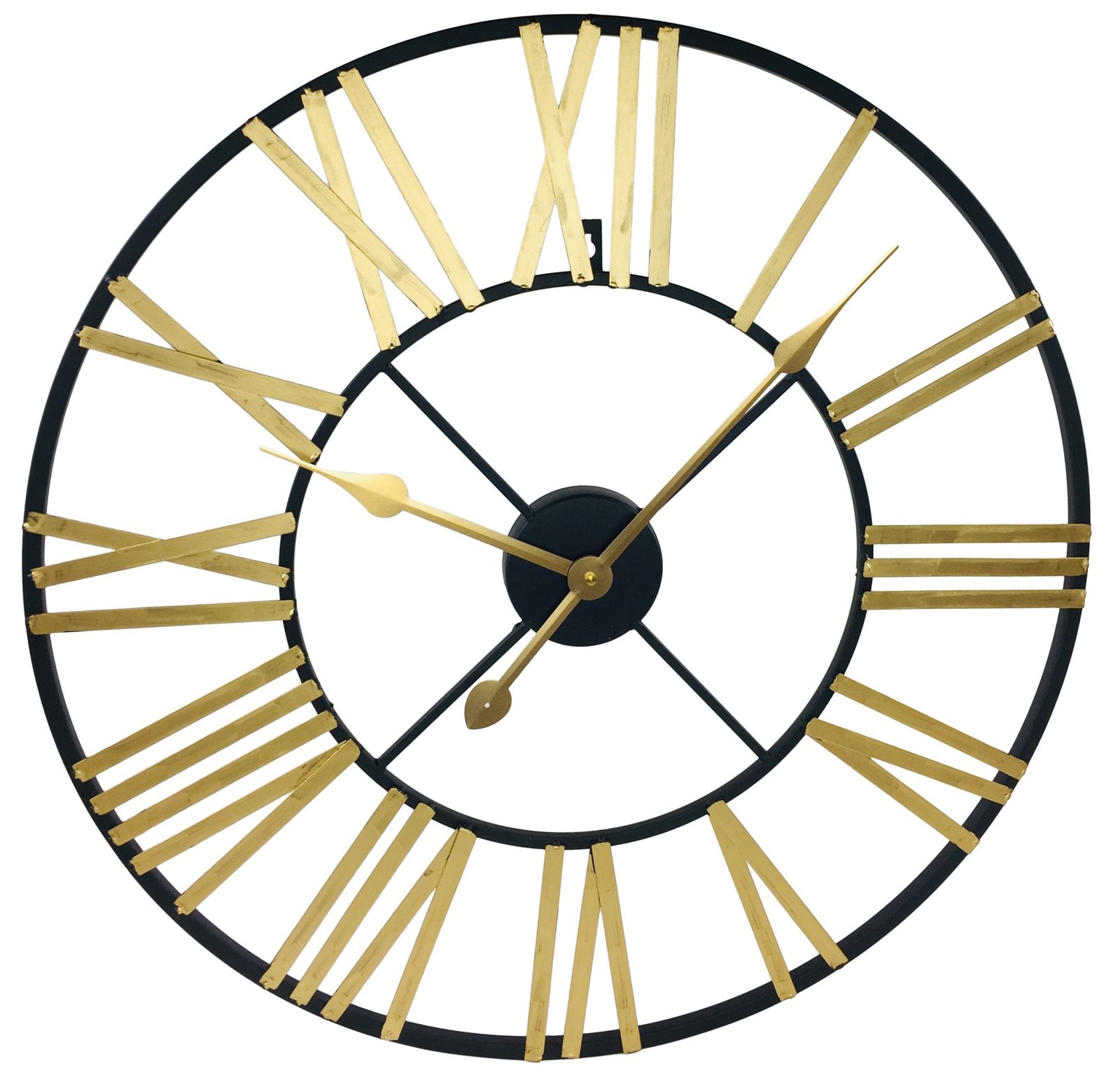 60cm Black & Gold Skeleton Wall Clock